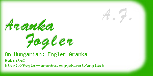 aranka fogler business card